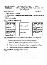 Phiếu kiểm tra lớp 4 kiểm tra định kỳ giữa học kỳ II) năm họv 2016 - 2017 môn Tiếng Việt